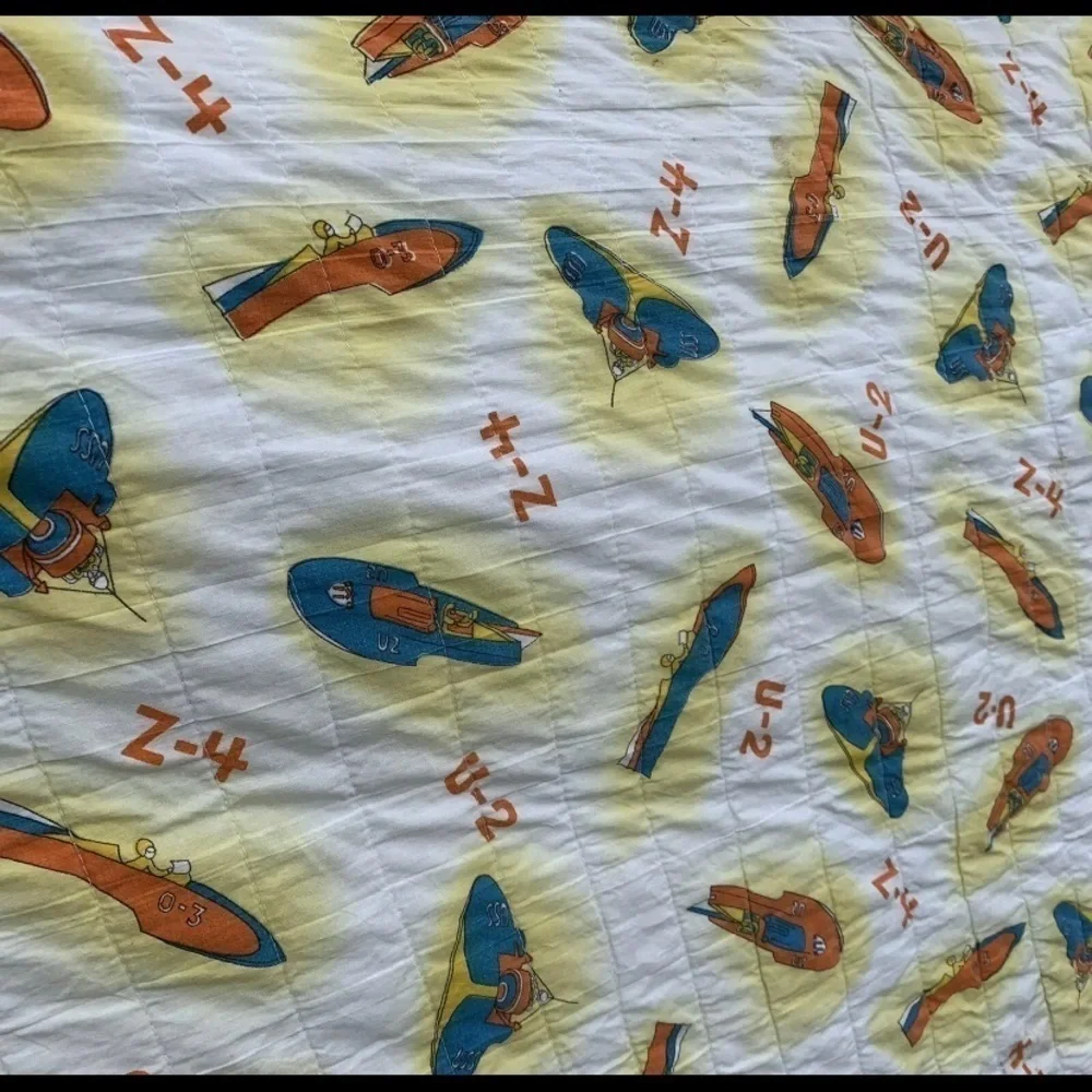 Handmade Vintage German Submarine Blanket Kids Z-4 U-2 Uboat Quilt